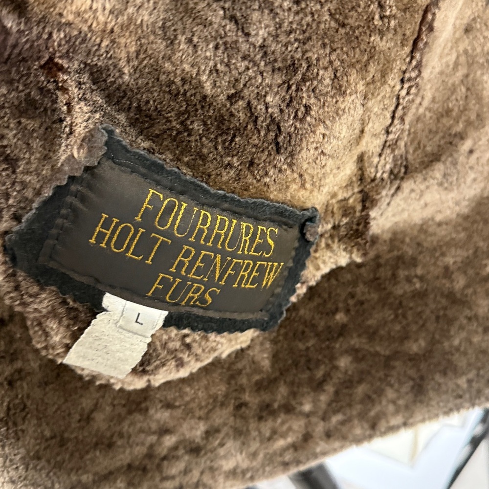 Women's Black and Brown Shearling Coat - Picture 2 of 4